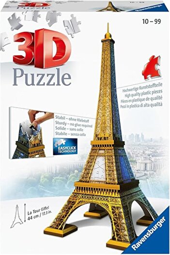 RAVENSBURGER لعبة تركيب الصور المقطوعة ثلاثية الأبعاد "برج إيفل" من رافينسبورغر، مكونة من ٢١٦ قطعة، مناسبة للأطفال والكبار - ١٢٥٥٦