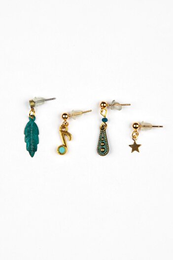 Lila Rosa Ethnic Authentic Multiple Earrings