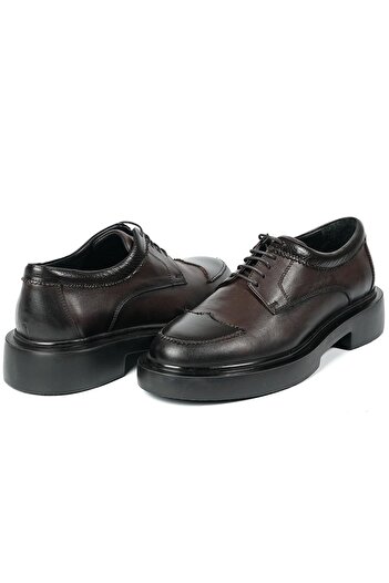 TETRİ Men's Brown Romeo Model Casual Genuine Leather Shoes