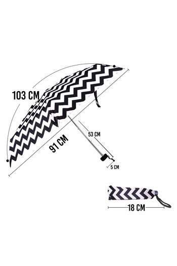 Biggdesign Moods Up Black And White Zigzag Mini Umbrella