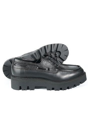 TETRİ Ortega Model Genuine Leather Handmade Men's Black Casual Shoes