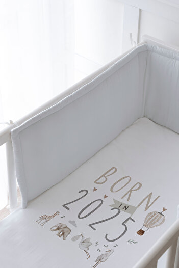 Tuğba Kuğu Baby Bedside Protector and Printed Sheet Sleeping Set - Royal Series - Born in 2025