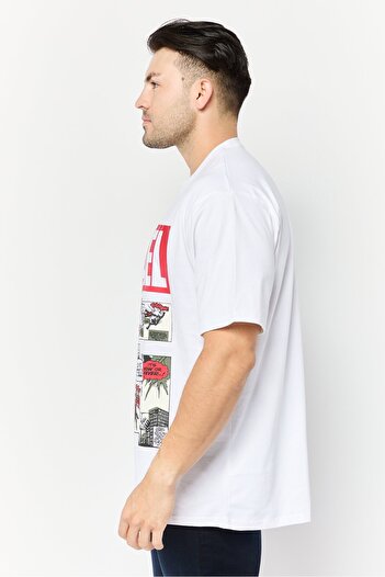 Marvel Men Crew Neck Short Sleeves Graphic Print T-Shirt, White