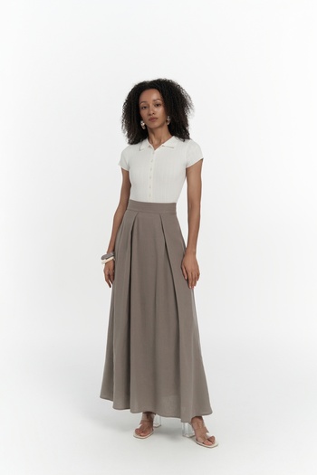 BOHEMAİ Mombasa Pleat Detail Smoked Skirt
