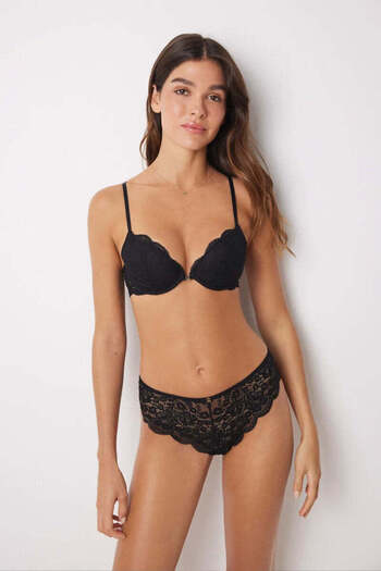 Women'secret BEAUTIFUL Classic black lace padded bra