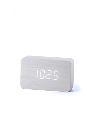 COOYA Wooden Digital Alarm Clock, Smart Led Digital Rectangular Digital Alarm Clock for Bedroom