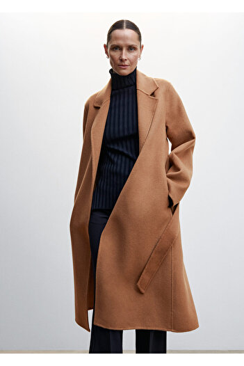 MANGO Woman Γυναικείο παλτό Dark Camel 47940057