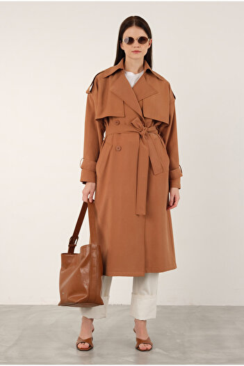 HEQA Modal Trench Coat, Σκούρο Μάνγκο Χρώμα