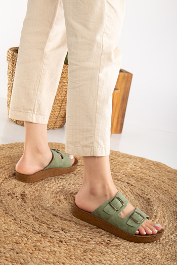 Jackers Unisex Orthopedic Sole Slippers Double Banded Buckle Daily Comfortable Home and Outdoor Slippers