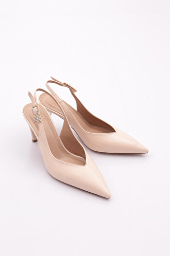 DGN Women's Heeled Shoes Beige Patent Leather 93821085