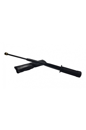 Depox Set of flexible telescopic black walking stick 47 cm and gold skull box