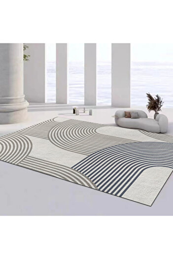 sharpdo Modern Minimalist Style Living Room is Fully Covered with Imitation Cashmere Thickened Carpet