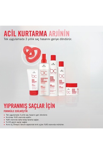Bonacure BC Bonacure Repair Rescue Zarar görmüş ve yıpranmış saçı mükemmel bir şekilde Onarıcı Şampuan 1000ml