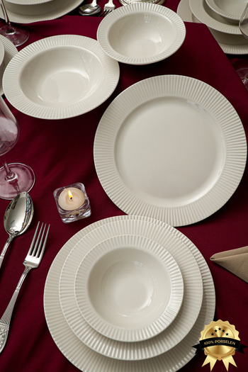 Heda Porselen Elif 18 Piece Porcelain Dinner Set for 6 People