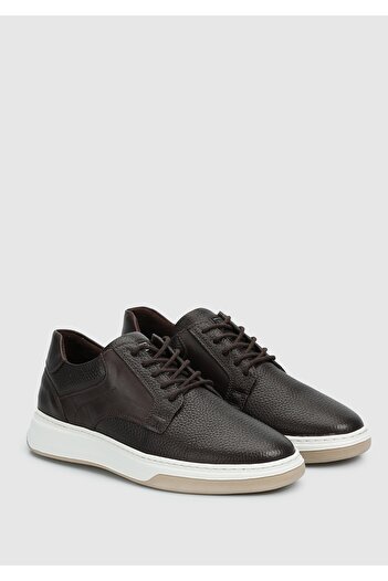 Provoq Brown Leather Men's Sneakers
