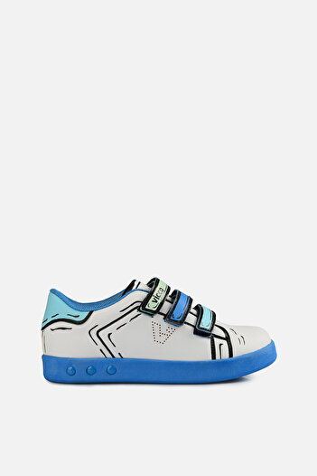 Vicco Picasso Işıklı Erkek Çocuk Beyaz/saks Mavi Sneaker