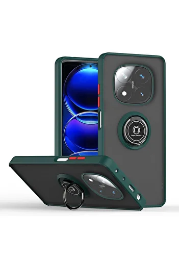 m.tk moveteck Xiaomi Redmi Note 14 Pro 4g Case Matte Anti-Fingerprint with Colorful Keys 360 Ring Stand Military