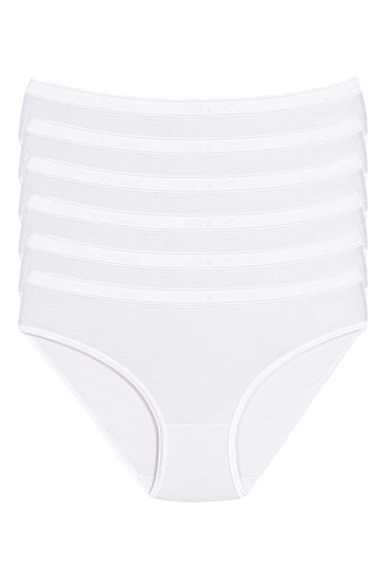 YILDIZ Bamboo Belted Lycra Bikini Panties 6 Pack White Star Kod3955