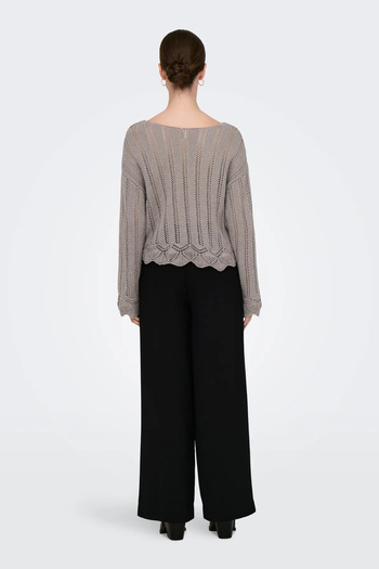 ONLY Women's Long Sleeve Off Shoulder Sweater 15339529   Mink and Detailed Description Features