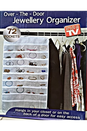AS SEEN ON TV 72 Pocket Hanging Jewelry Organizer Bag