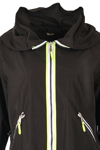 Ysatis Black Long Sleeve Stand Collar Women's Jacket - Zipper Detailed24241000120