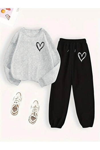SimStone Women's Casual Geometric Print Sweatshirt & Joggers Set