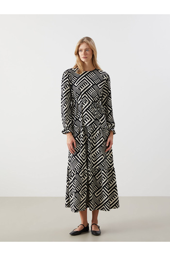 LC Waikiki Lcw Women S5Er46C8 Uk.Elb,Veta Black Printed