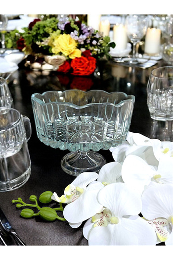 AYZ HOME Cut Crystal Standing Presentation Bowl 19*16