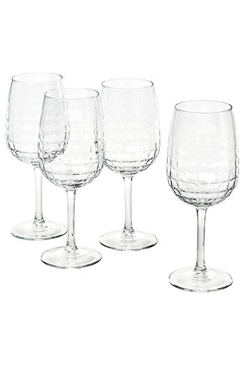 IKEA FRÖJDA Juice Glasses 47 cl, Clear Glass, 4 Pack 21 cm Tall Elegant Design