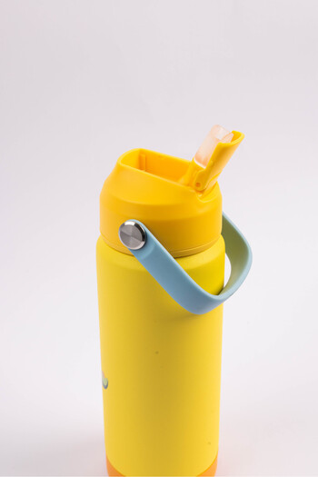Cocobee Insulated Stainless Steel Water Bottle Leakproof, Soft Handlegrip,odour Free,500ml, 3 Years Yellow