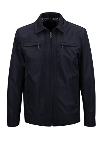 Çizgi Triko Men's Polo Neck Double Pocket Lined Seasonal Coat - A00001