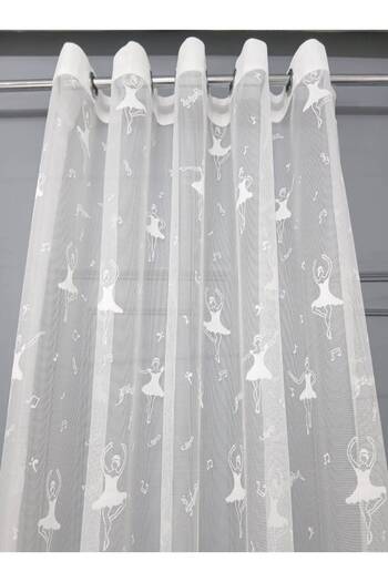 farbateks Children's Room Rustic Tulle Eyelet Curtain