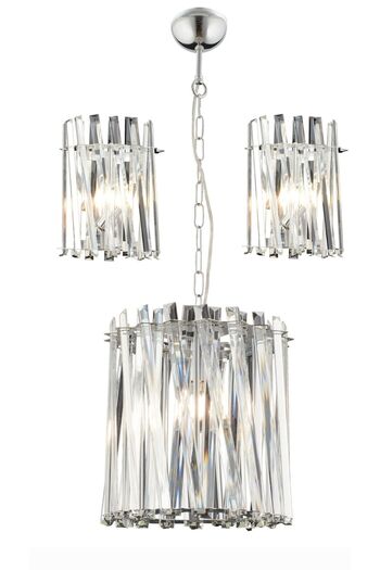 HubRom Set Lustra Cristal HubRom, SAUCER 3963-25-CH 20x78 cm 1xE14-40W Crom / 2 x Aplica Cristal , SAUCER