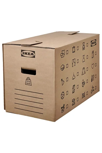 IKEA DUNDERGUBBE Moving box, brown, 64 x 34 x 40 cm/80 l