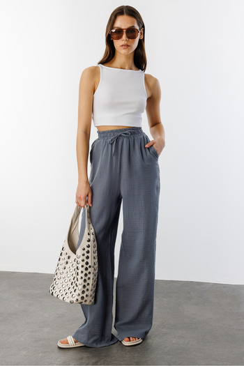 GENIUS STORE Muslin Palazzo Women's Trousers Muslin-Pants
