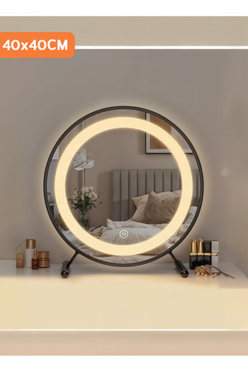 Taimi Black Round Makeup Mirror 40cm With 3 Lighting Modes