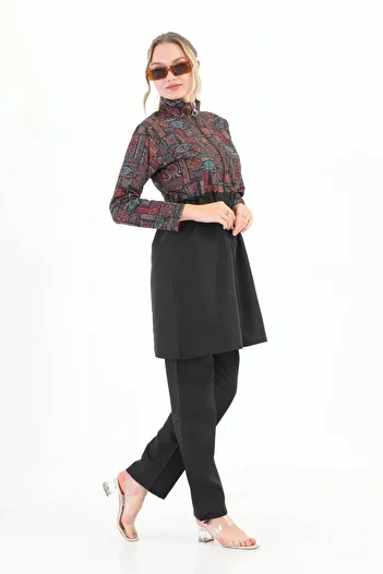 Paleys Mayo Fully Covered Brown Swimsuit Parachute Hijab Textile Shoes