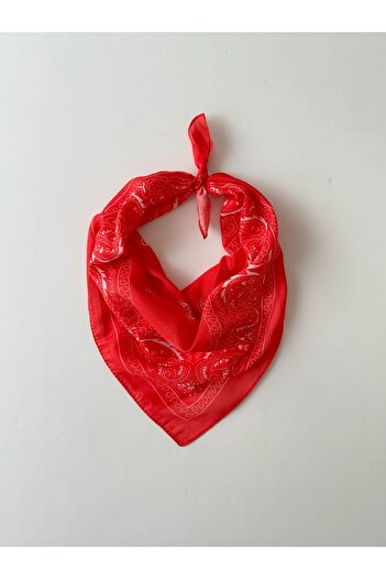 AGAPI Fular Pamuklu Kırmızı Fular Bandana