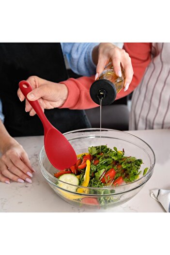 Doori 1Pcs Fireproof Non-Stick Hard Tip Silicone Pilaf Cooking Spoon Mashed Potatoes Spoon Serving Spoon