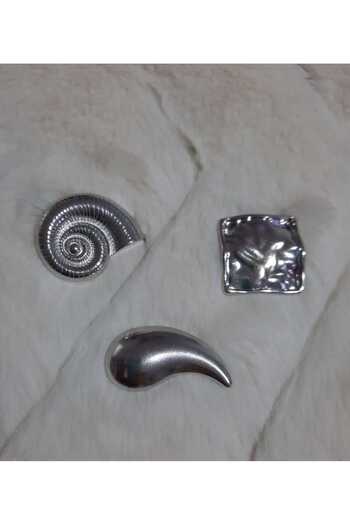 İMREN AKSESUAR Silver Color Button Set (Coat, Jacket, Vest, Dress) 3 Coins