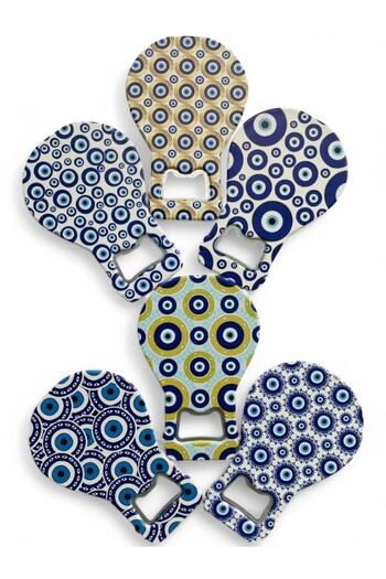 GALATA GIFT Evil Eye Bead Magnet Six (6 Pieces) for Bottles, Soda, Soda Opener Refrigerator