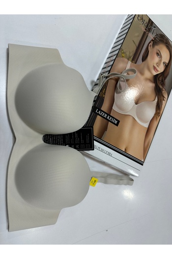 Orkide 8885 Laser Cut Concealed Underwire Seamless Half-Supporting Striped Single-Bra