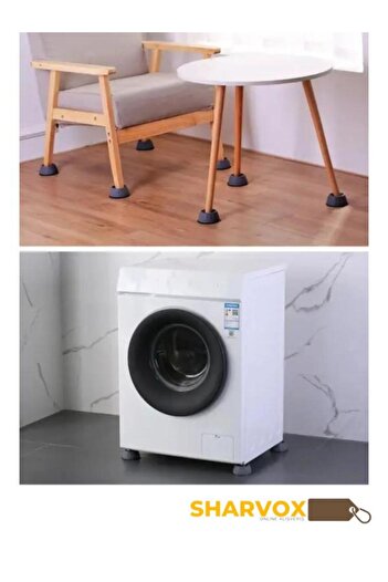Sharvox 8 bucăți de ridicare pentru anularea vibrațiilor și a zgomotului pentru mașină de spălat vase, frigider, picioare pentru electrocasnice albe
