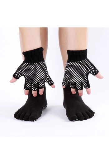 LOVYCO Winter Non-Slip Yoga Gloves, Fingerless Yoga Gloves, Exercise Gloves, Winter Non-Slip for Women