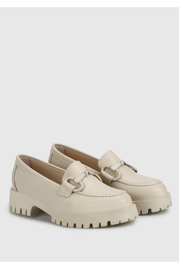 Provoq Beige Leather Women's Shoes