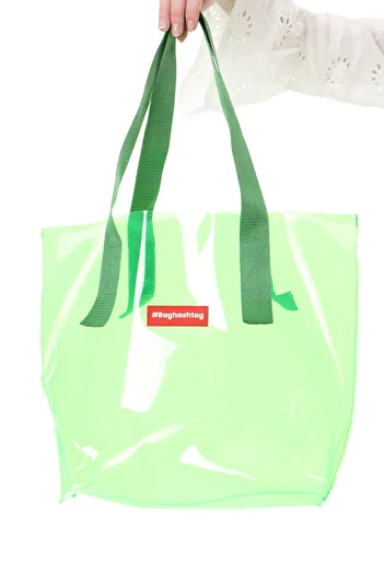 Baghashtag Transparent Green Oversized Beach Beach Bag