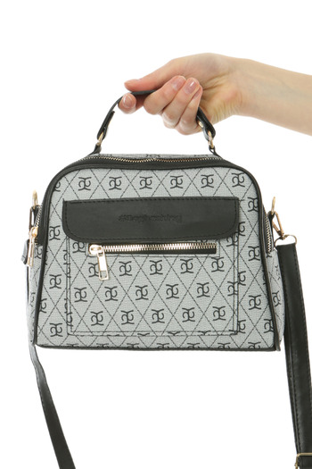 Baghashtag Gray Business Style 3 Pocket Lined Leather Bag