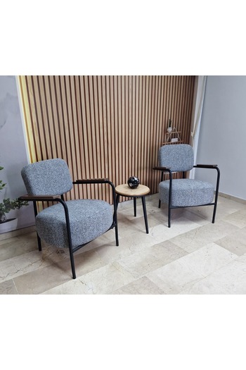 WATERYBROOK VENÜS 2 BERJER SET İskandinav Keten Berjer - Büro - Ofis Koltuğu - Ofis Mobilyası -Bekleme Salonu