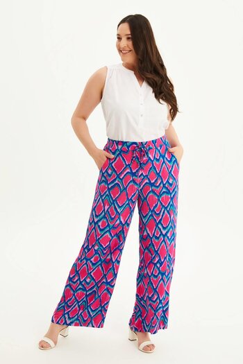 MYLİNE Wide Leg Trousers with Elastic Waist