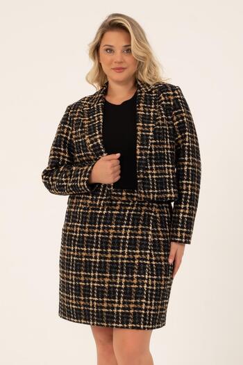MYLİNE Lined Crop Tweed Jacket